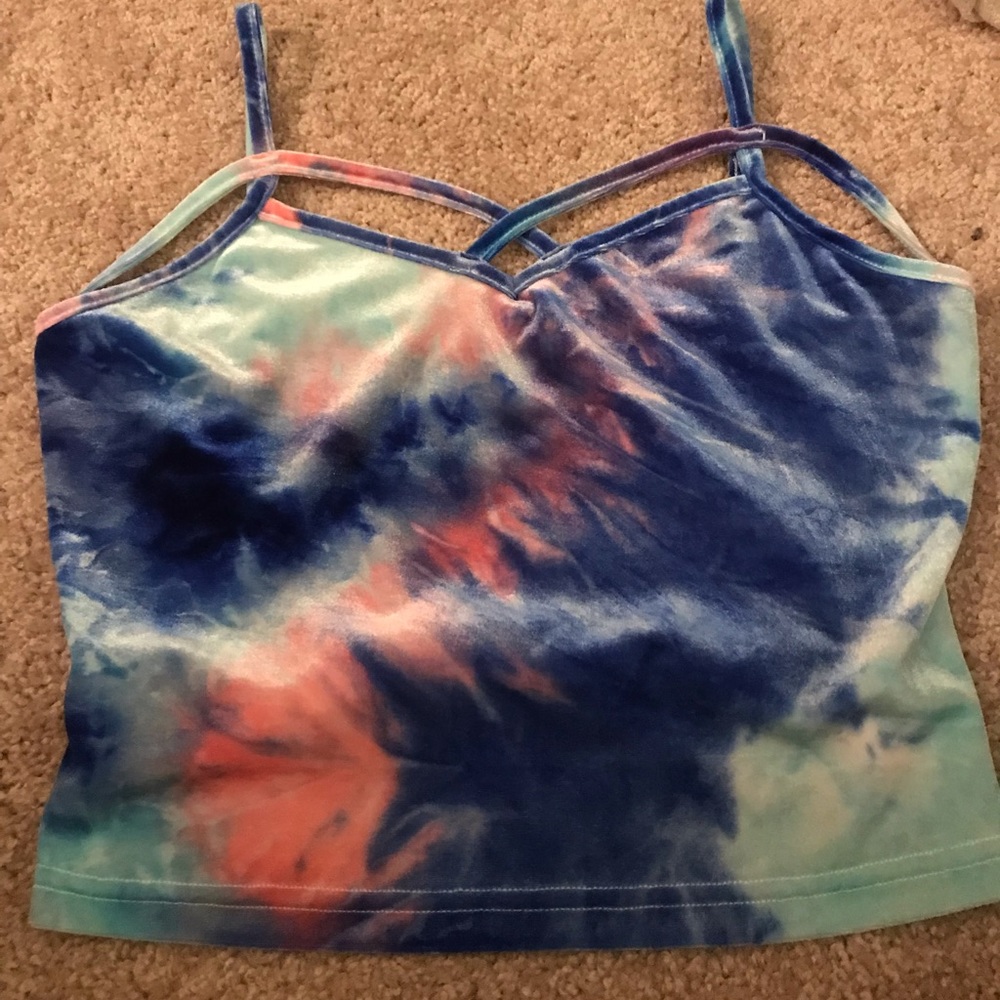 Velvet Tie Dye Crop Top